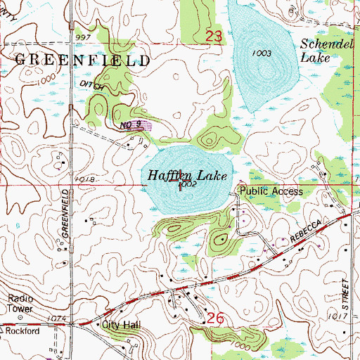Topographic Map of Hafften Lake, MN