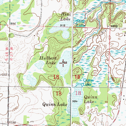 Topographic Map of Hulbert Lake, MN