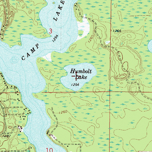 Topographic Map of Humbolt Lake, MN