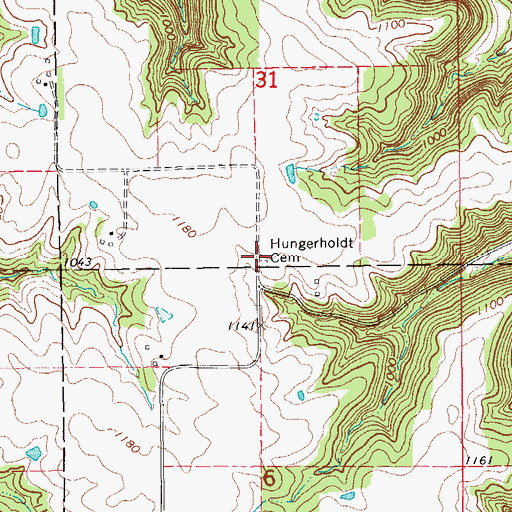 Topographic Map of Hungerholdt Cemetery, MN