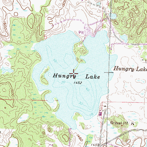 Topographic Map of Hungry Lake, MN