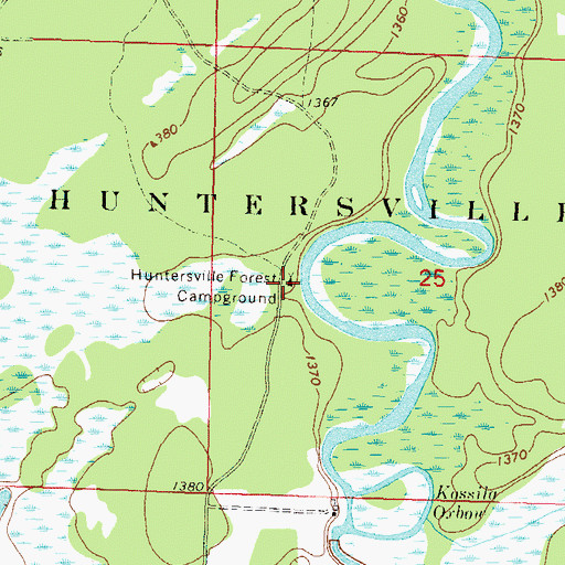 Topographic Map of Huntersville Forest Campground, MN