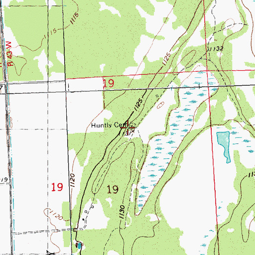Topographic Map of Huntly Cemetery, MN