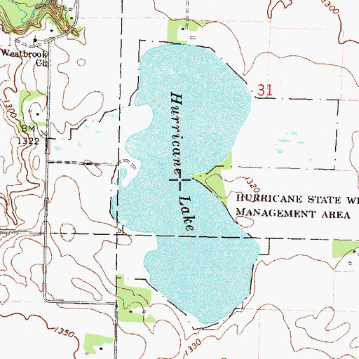 Topographic Map of Hurricane State Wildlife Management Area, MN