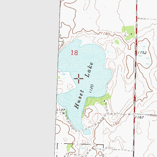 Topographic Map of Huset Lake, MN