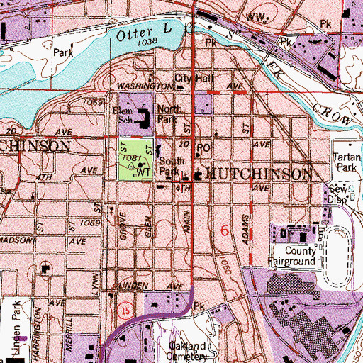 Topographic Map of Hutchinson, MN