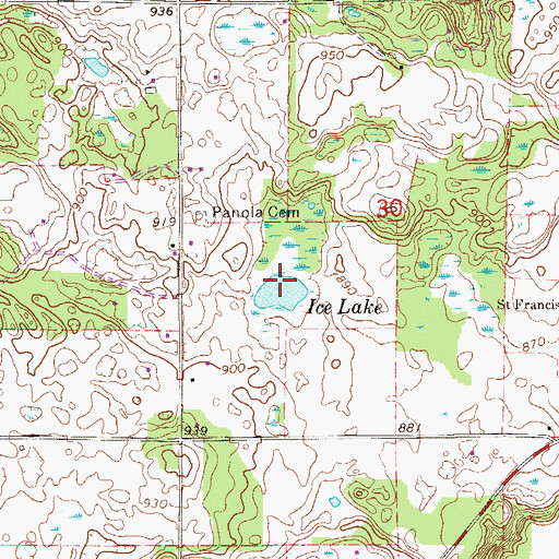 Topographic Map of Ice Lake, MN