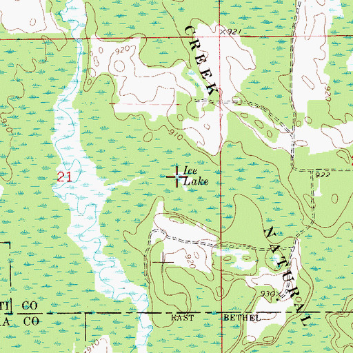 Topographic Map of Ice Lake, MN