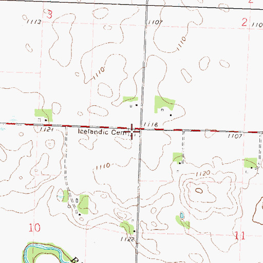 Topographic Map of Icelandic Cemetery, MN