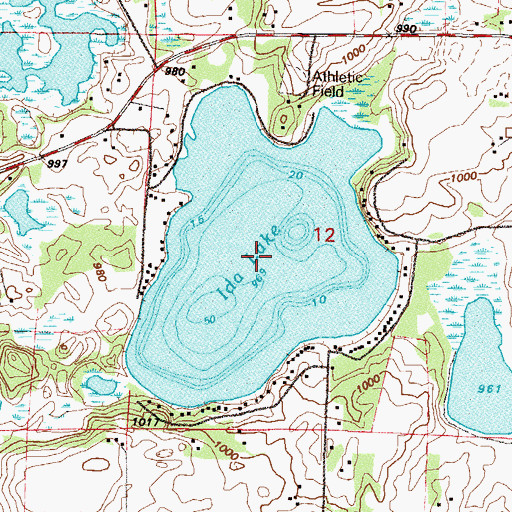 Topographic Map of Ida Lake, MN