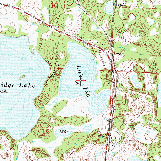 Topographic Map of Lake Ida, MN
