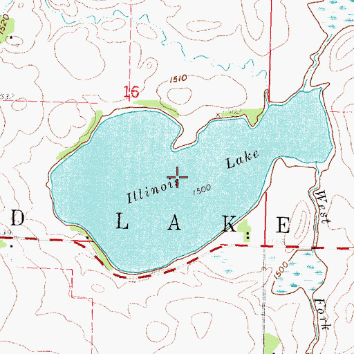 Topographic Map of Illinois Lake, MN