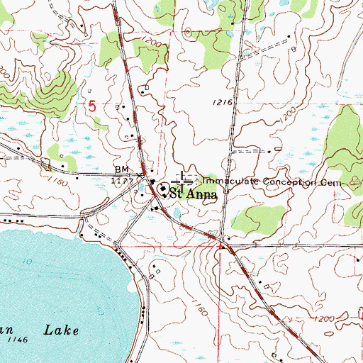 Topographic Map of Immaculate Conception Cemetery, MN