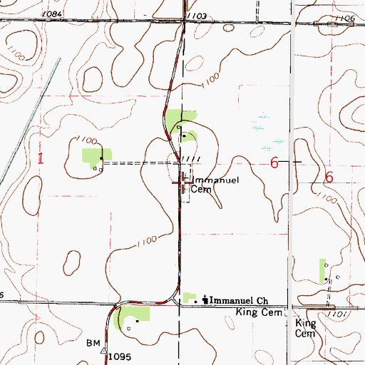 Topographic Map of Immanuel Cemetery, MN