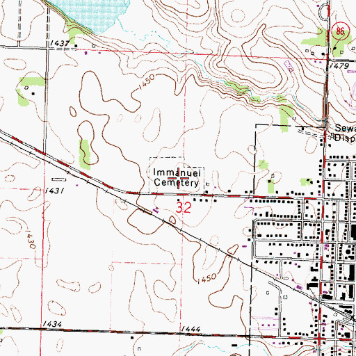 Topographic Map of Immanuel Cemetery, MN