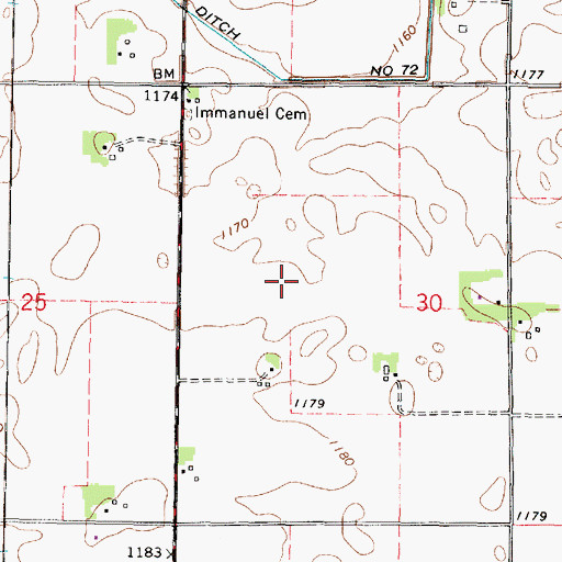 Topographic Map of Immanuel Cemetery, MN