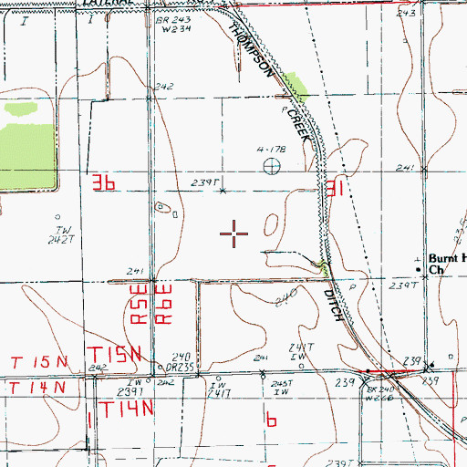 Topographic Map of Caney Slough (historical), AR