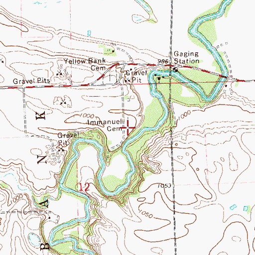 Topographic Map of Immanuel Cemetery, MN