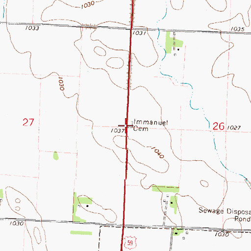 Topographic Map of Immanuel Cemetery, MN