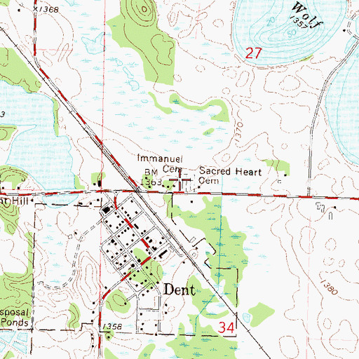 Topographic Map of Immanuel Cemetery, MN