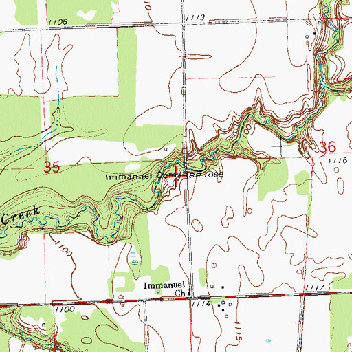 Topographic Map of Immanuel Cemetery, MN