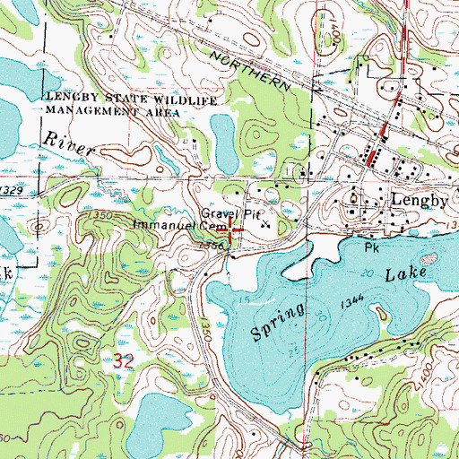 Topographic Map of Immanuel Cemetery, MN