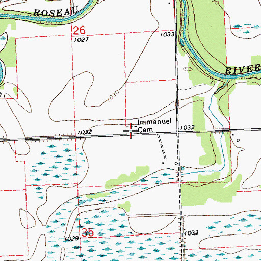 Topographic Map of Immanuel Cemetery, MN