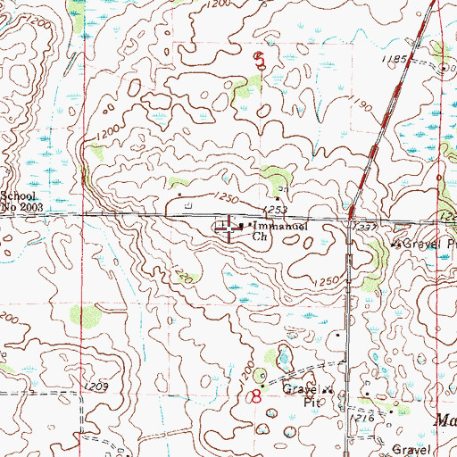 Topographic Map of Immanuel Church, MN