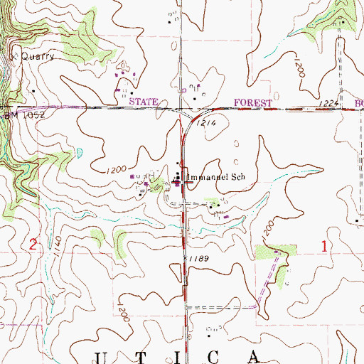 Topographic Map of Immanuel School, MN