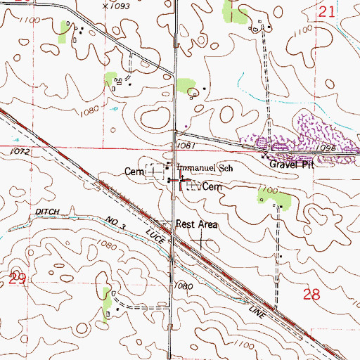 Topographic Map of Immanuel Lutheran School, MN