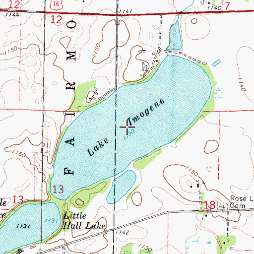 Topographic Map of Lake Imogene, MN