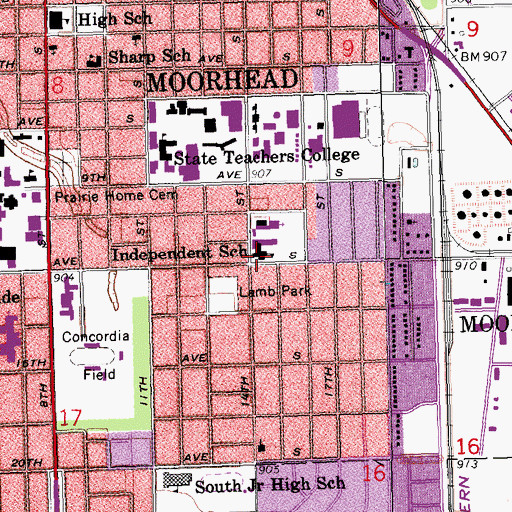 Topographic Map of Thomas Edison Elementary School, MN