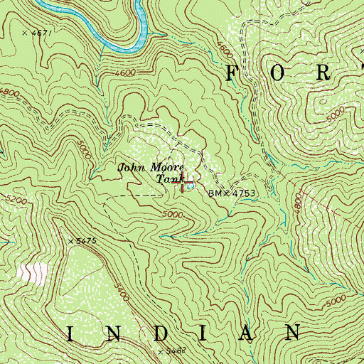 Topographic Map of John Moore Tank, AZ