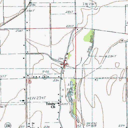 Topographic Map of Millers Store (historical), AR