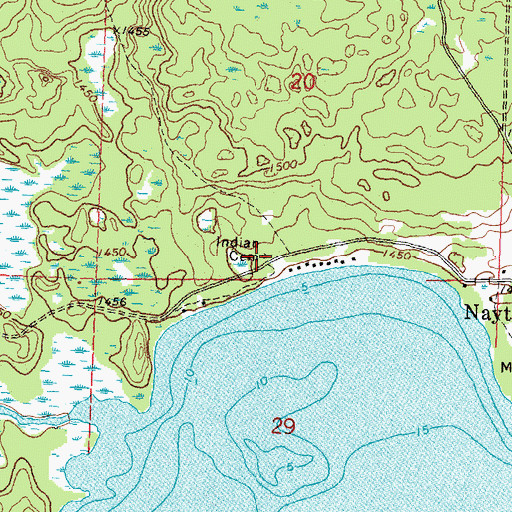 Topographic Map of Indian Cemetery, MN