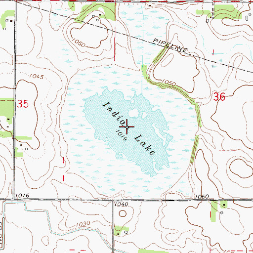 Topographic Map of Indian Lake, MN