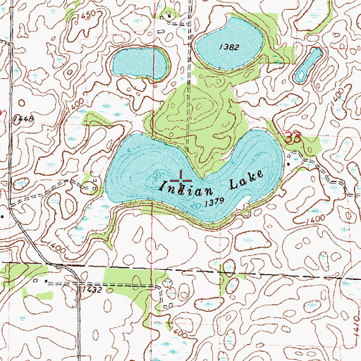Topographic Map of Indian Lake, MN