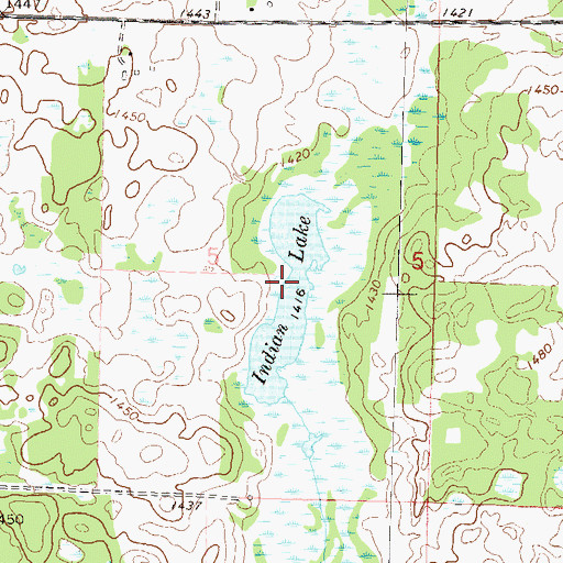 Topographic Map of Indian Lake, MN