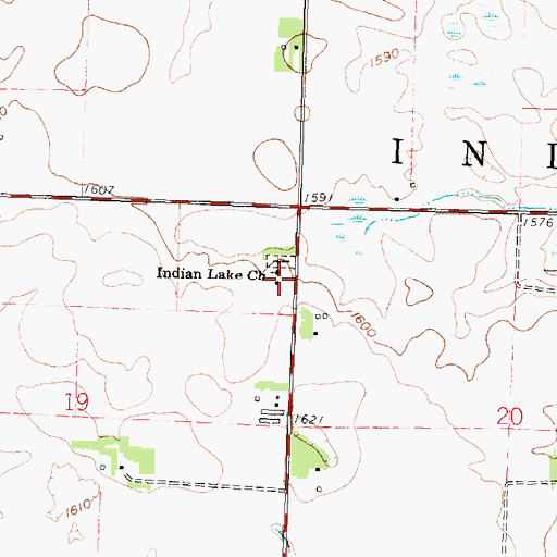 Topographic Map of Indian Lake Church, MN