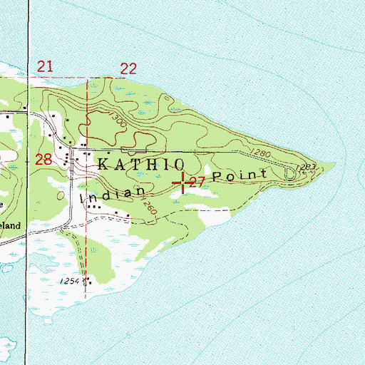 Topographic Map of Indian Point, MN
