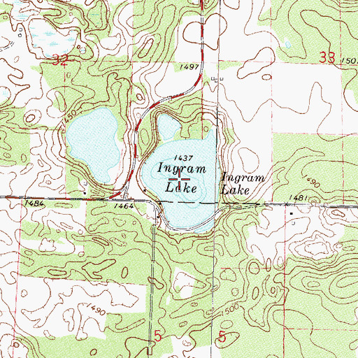 Topographic Map of Ingram Lake, MN