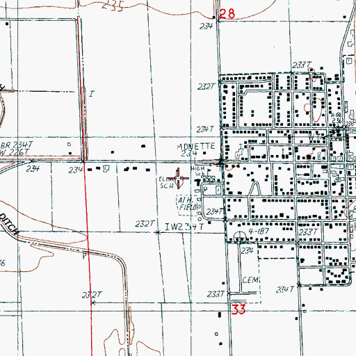 Topographic Map of Buffalo Island Central West Elementary School, AR