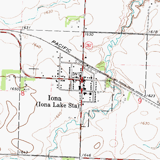Topographic Map of Iona, MN