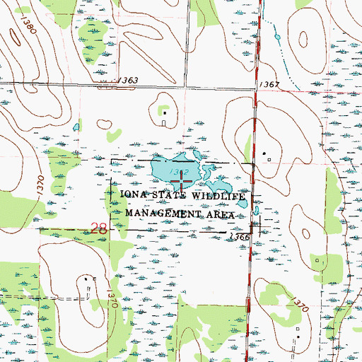 Topographic Map of Iona State Wildlife Management Area, MN