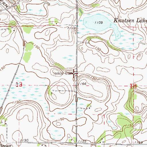 Topographic Map of Iosco Cemetery, MN