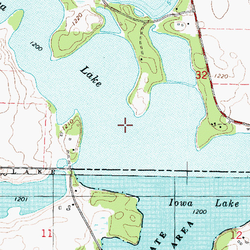 Topographic Map of Iowa Lake, MN