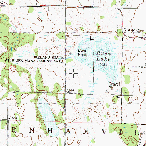 Topographic Map of Ireland State Wildlife Management Area, MN