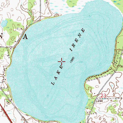 Topographic Map of Lake Irene, MN