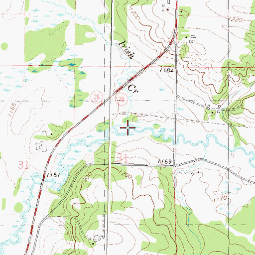 Topographic Map of Irish Creek, MN