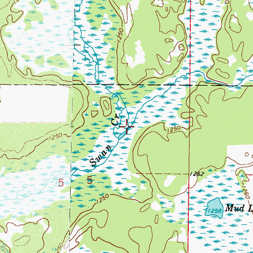 Topographic Map of Iron Creek, MN